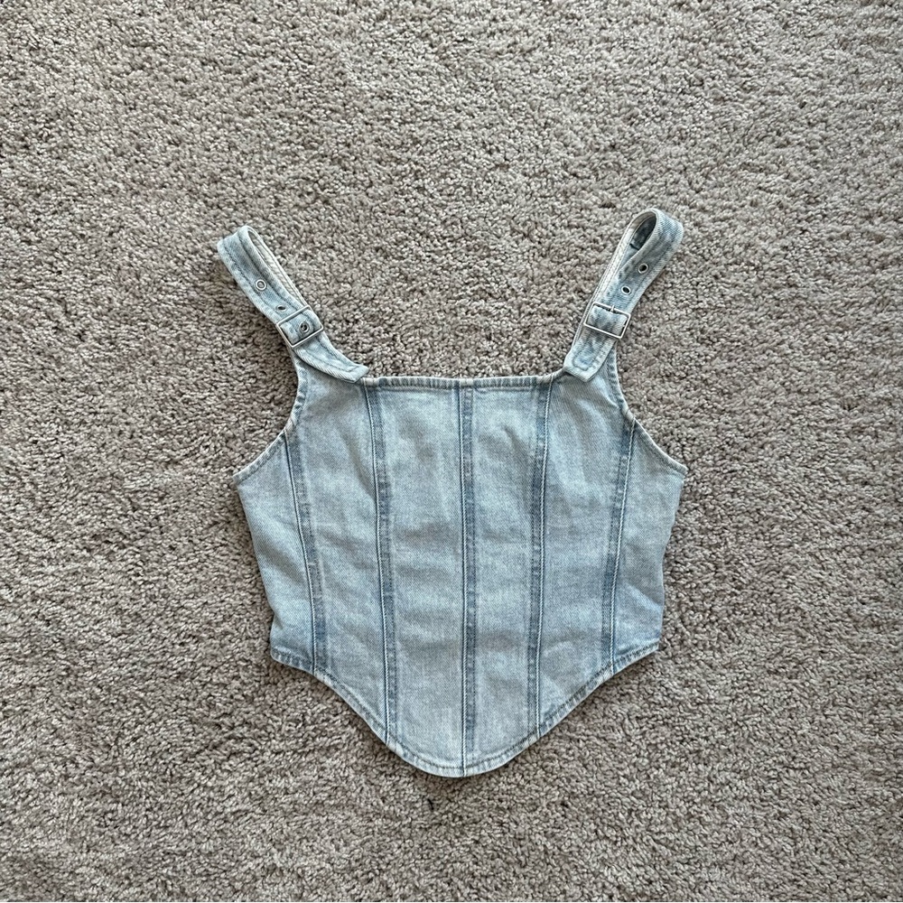 Wild Fable Light Blue Denim Tank Top